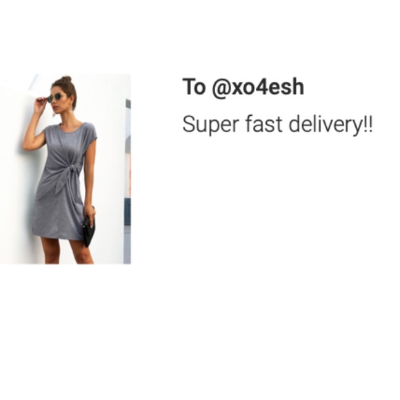 Casual Knot Detail Grey Dress - Picture 7 of 9